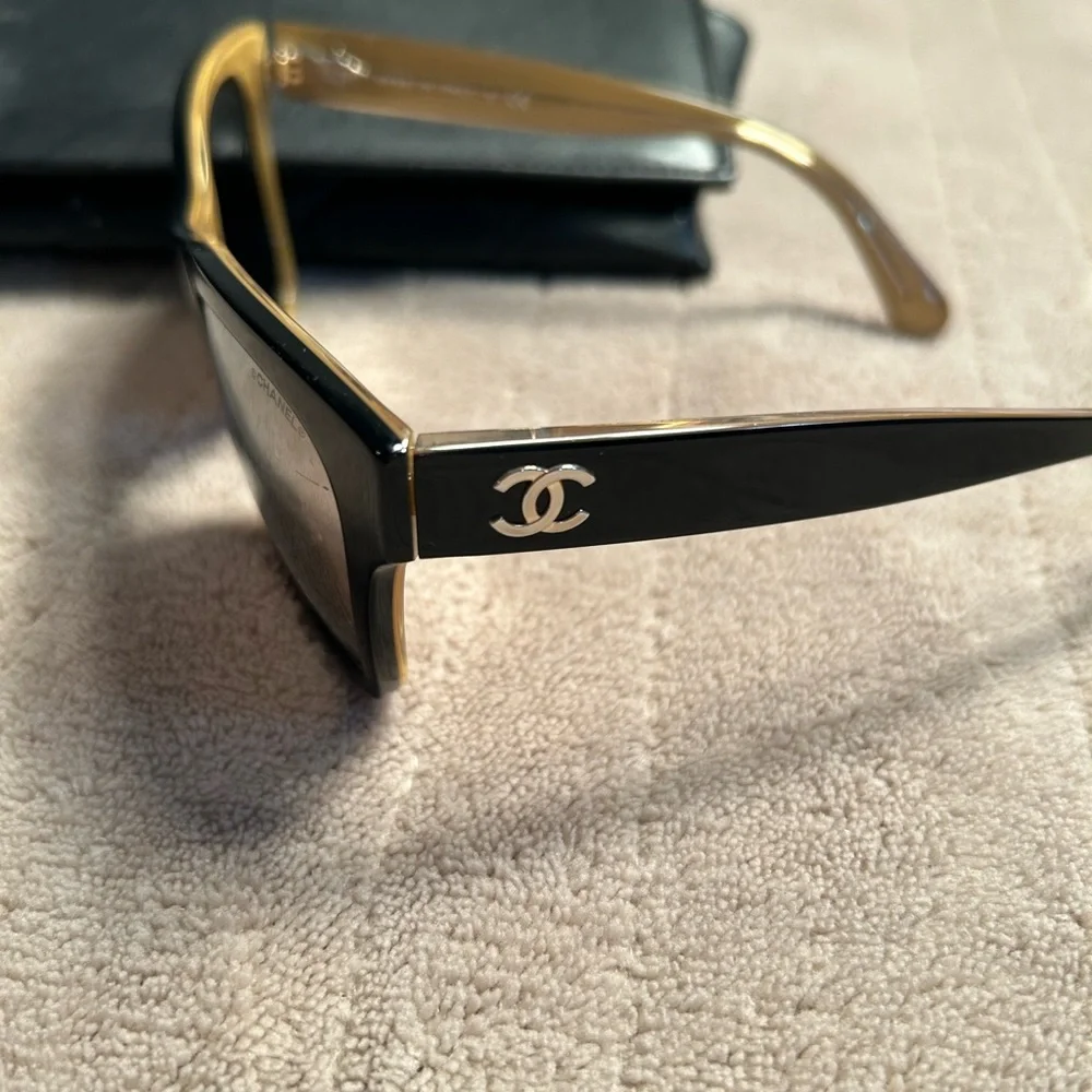 Chanel Black Oversized Sunglasses with Case
